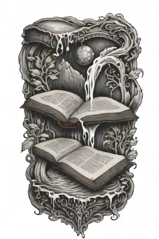 Bible With Water Flowing From It The Path Of Life