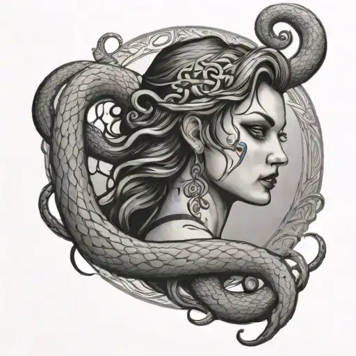 Not Scary Lilith Tattoo With Snakes
