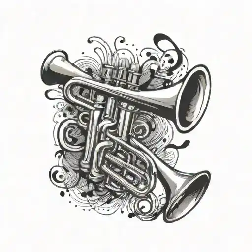 Trumpet With Music Notes