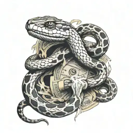 Snake And Dollars Hanging &