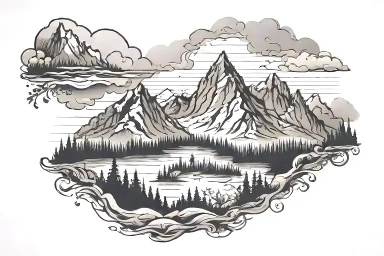 Text With A Mountain