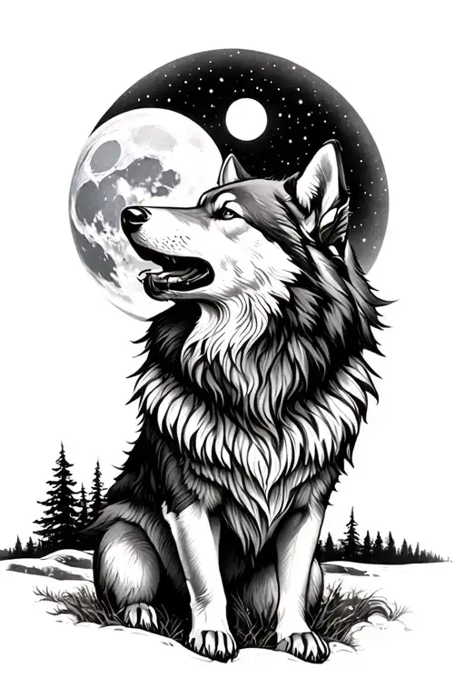 Wolf Howling At The Moon