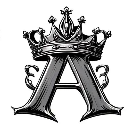 Crown Attached To The Bottom Left Of The Letter A Minimalist