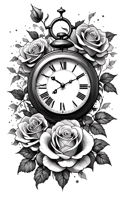 Clock And Roses