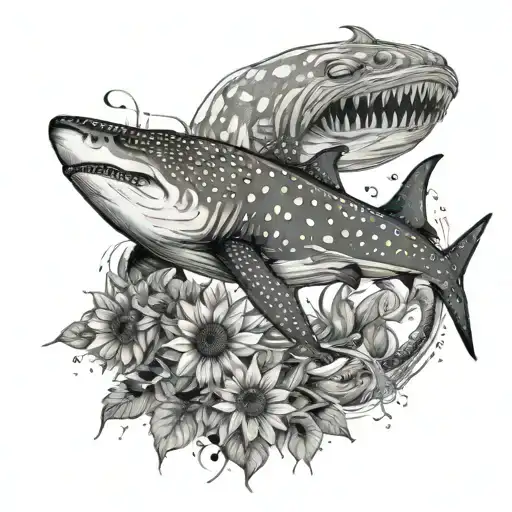 Whale Shark With Sunflowers Wrapped