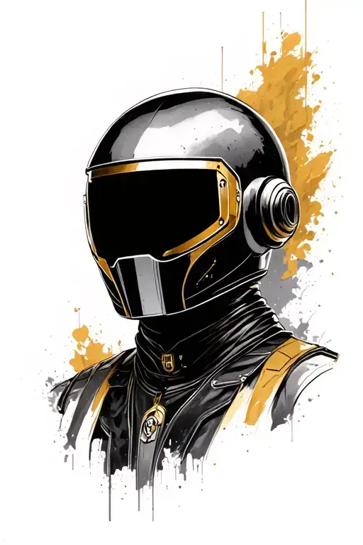 Daft Punk Helmet Gold Black