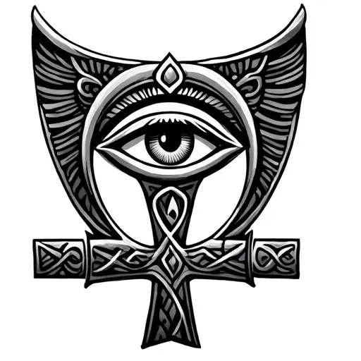 Ankh With Eye Of Ru In The Middle