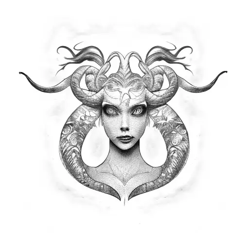 Mermaid With Aries Horns