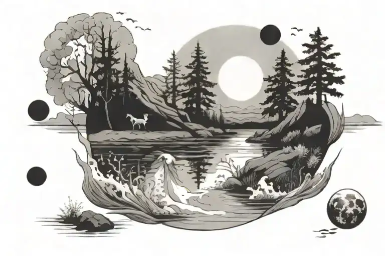 Combine A Coursing River With The Moon