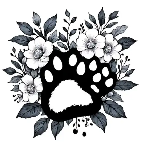 Floral With Horse Shoes Dog Paw Print And Cat Paw Print