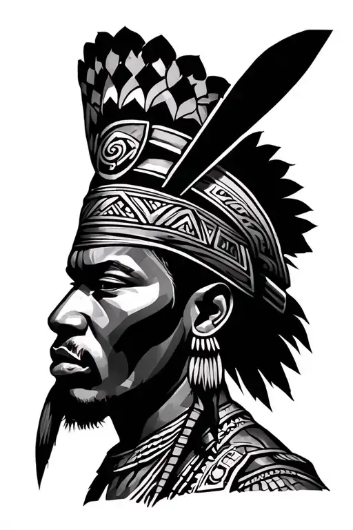 African Tribal Warrior Tattoo Design Inspired