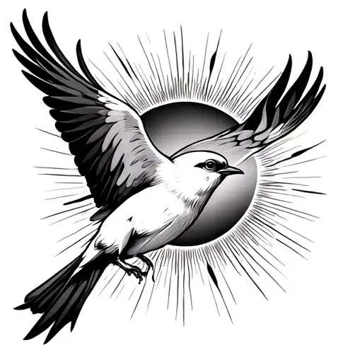 Bird Flying Through Sun