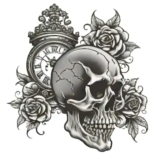 Clock And Skull
