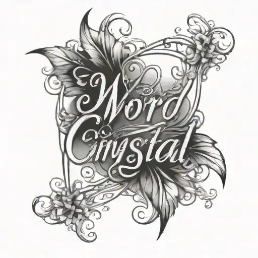 The Word Crystal In Cursive Writing