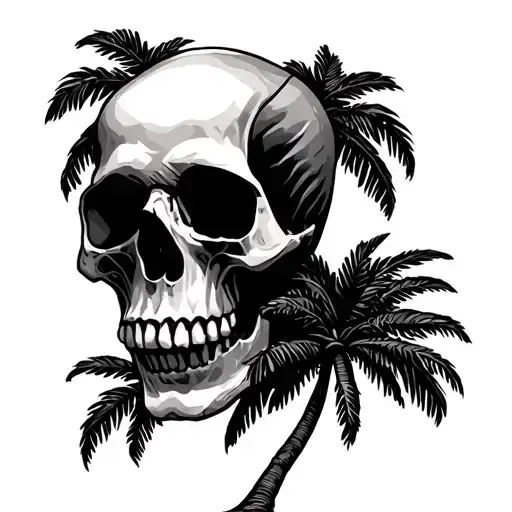 Palm Tree And Skull