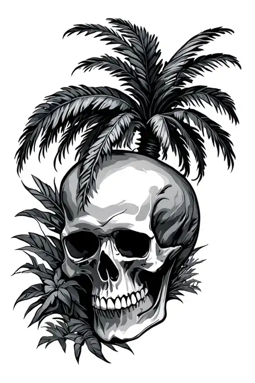 Palm Tree And Skull