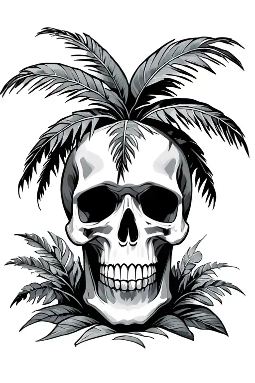 Skull And Palm Tree