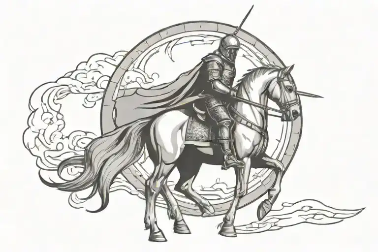 A Medieval Knight Underneath A Full Moon