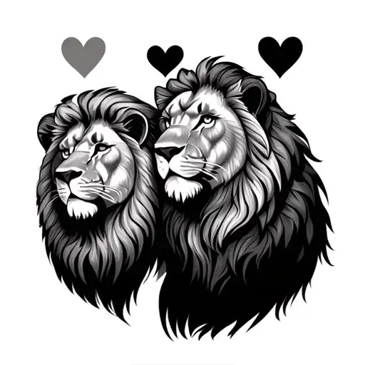 Lion Couple With Love