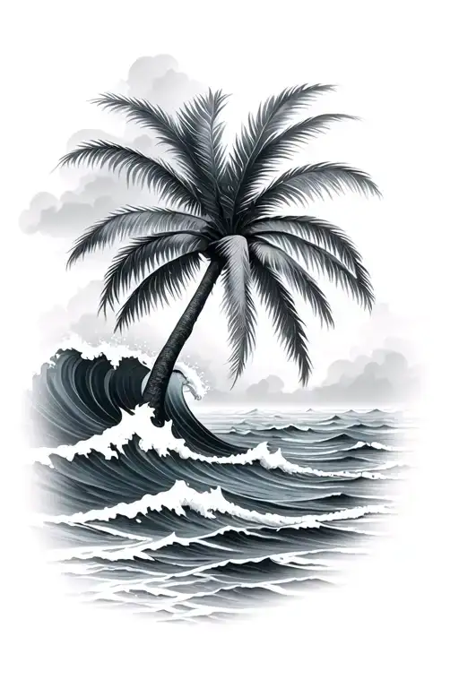 Palm Tree Ocean Wave