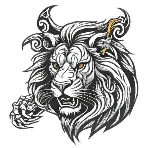 Real Madrid Logo And Lion Roaring