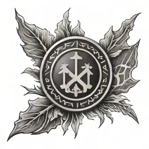 Realistic Crest Of Iceland Runes And Country Outline