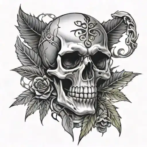 Skull And Weed And Angle