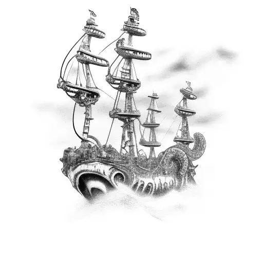 Kraken Attacking Ships