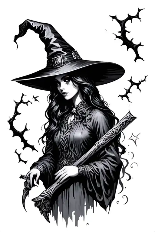 Witch Themed Design Combining Elements