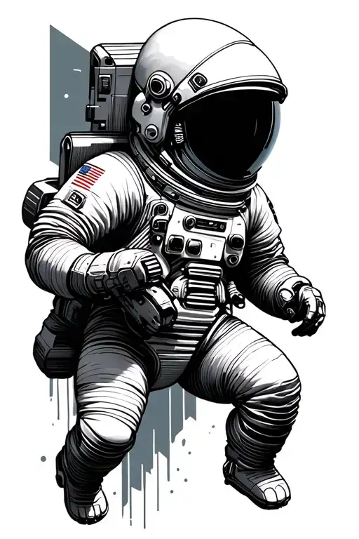 Astronaut Floating Geometric