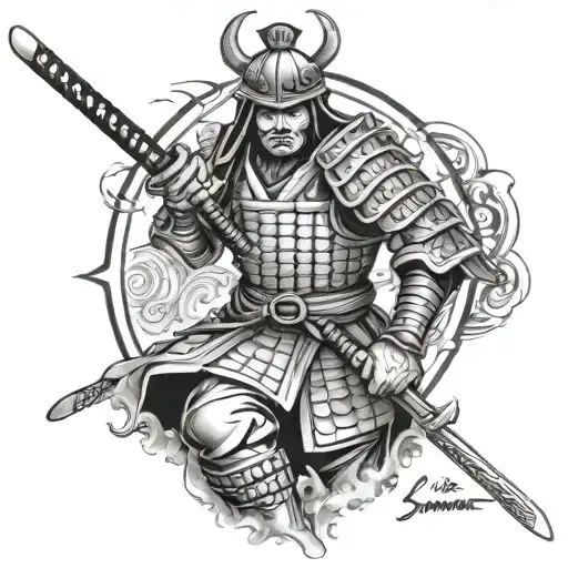 Samurai Warrior With Name Jordan