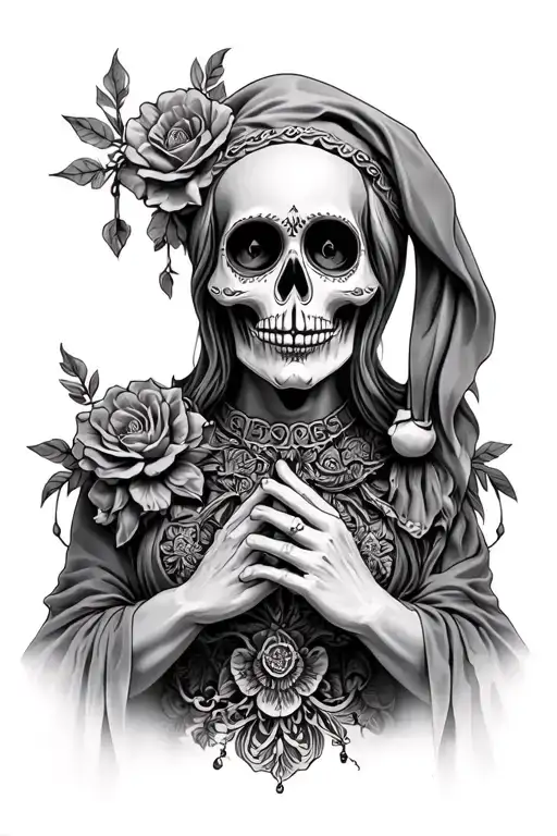 Complex Well Detailed Realism Style Santa Muerte