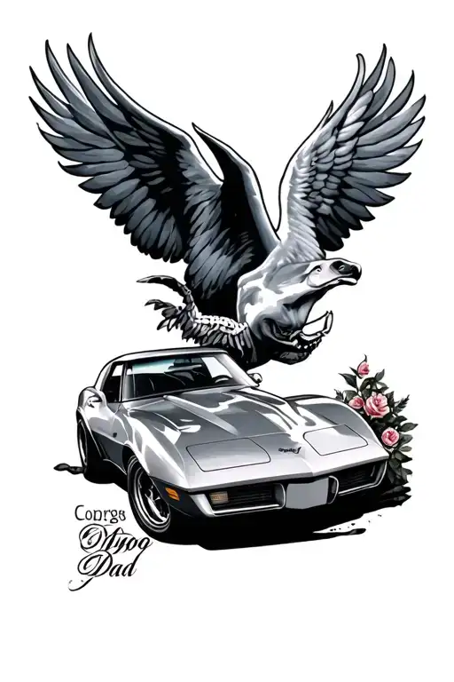 Corvette Memorial Tattoo For Dad