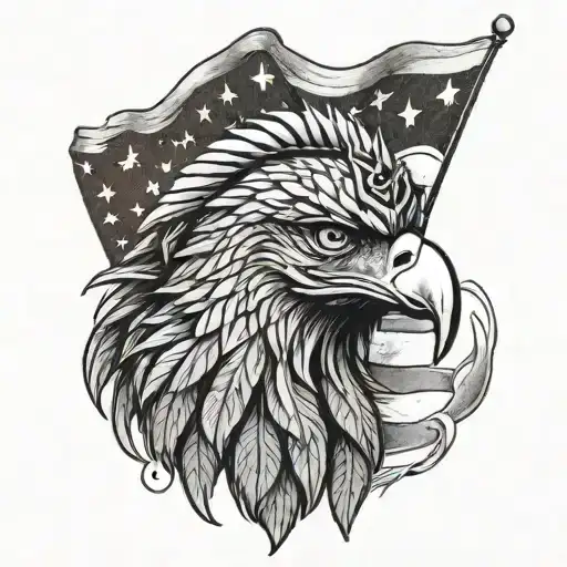 Eagle Warrior American Flag