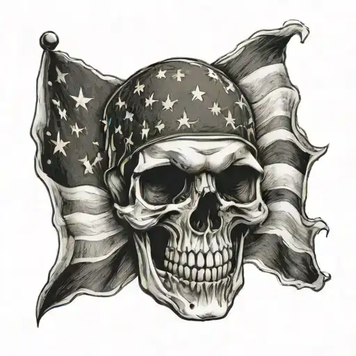 Skull American Flag Morphing