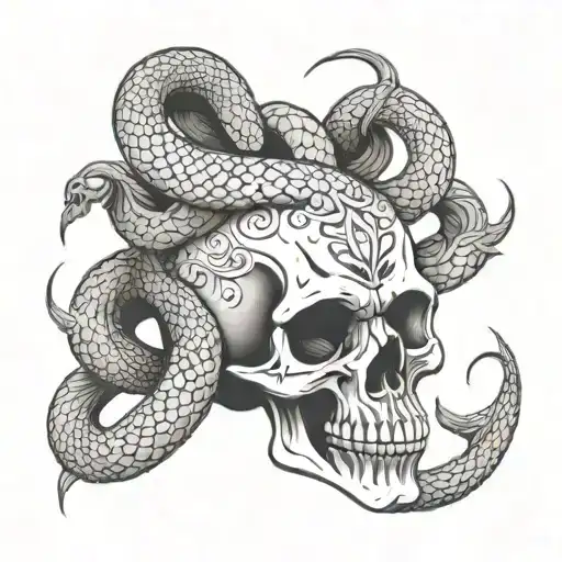 Skull With Snake With Year 2007