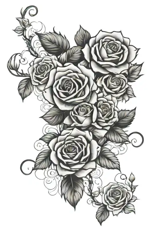 Roses And Dog Paws Connected