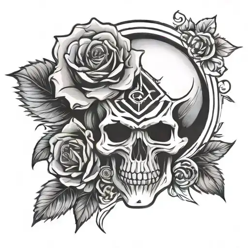 Volcom Logo With Rose And Skull