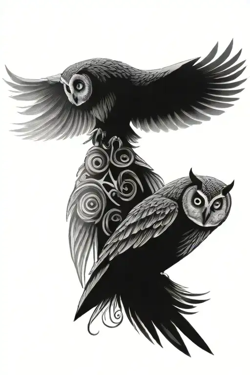 Nordic Owl Totem Pole Inspired Design