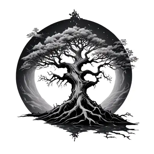 Half Dead Tree Growing