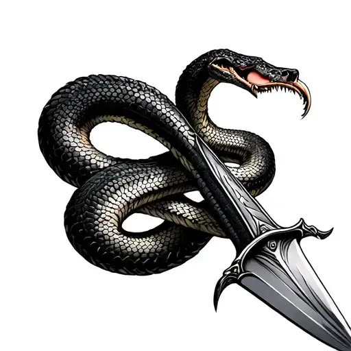 Dagger With Snake Eating Its Self