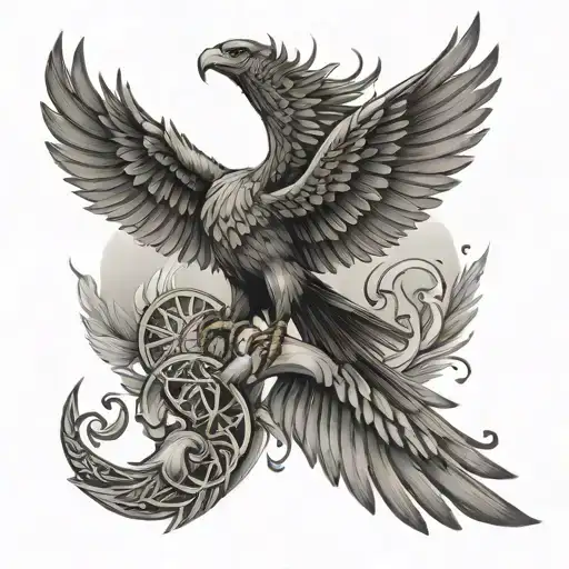Eagle Wings Around Scorpio Zodiac Sign