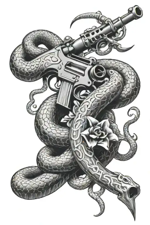 Rifle And Snake