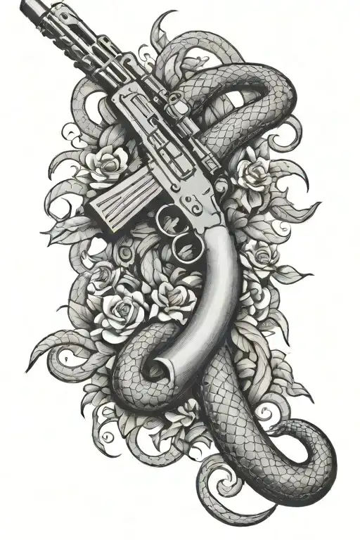 Rifle And Snake