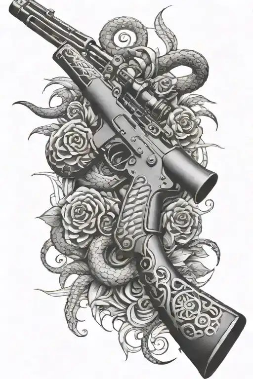 Rifle And Snake