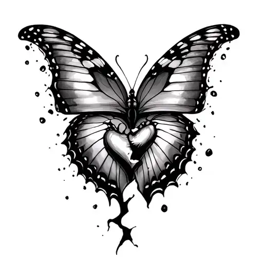 A Broken Heart Crumbling In To A Butterfly