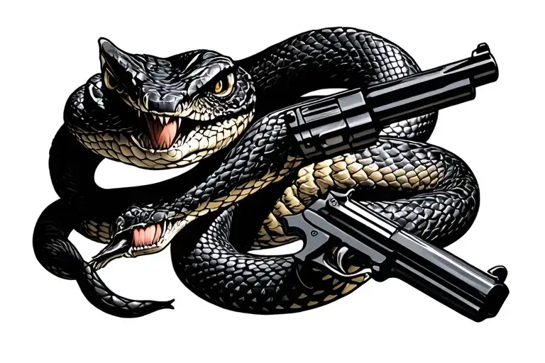 Snake With Guns And A Bandana