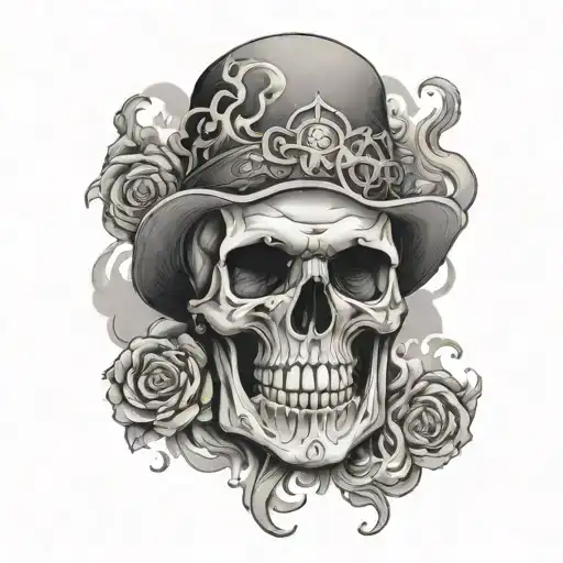 Skull And Smoke Rising