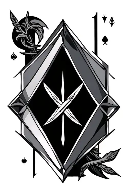 Ace Of Swords Tarot Card Inside A Diamond