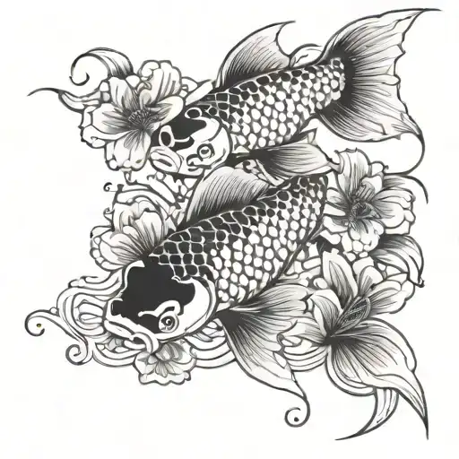 Koi Fish Flowers